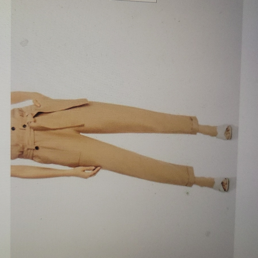 Aqua paperbag-waist straight leg pants